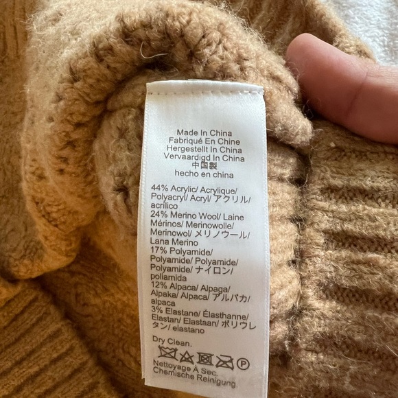 J. Crew $178 cable knit stretch camel cardigan sweater 2X - Picture 9 of 12